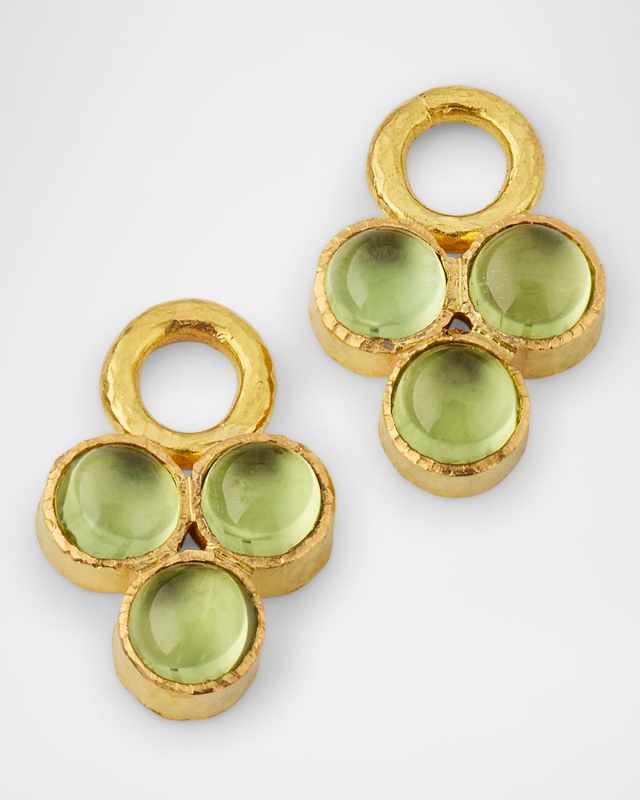 19K Yellow Gold Peridot Earring Pendants